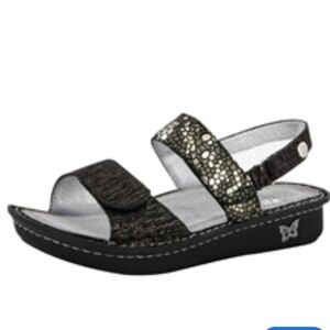 Alegria Women Ver-780 Verona Pewter Mozaic Strappy Sandals shoes sz 38/8